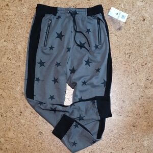 Nine West Women's Active Gray/Black Star Print Joggers Size M NWT